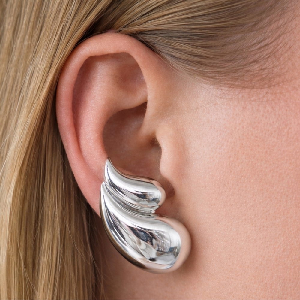 Teardrop silver earrings 18K Titanium steel boho Jewelry 💖2/$30